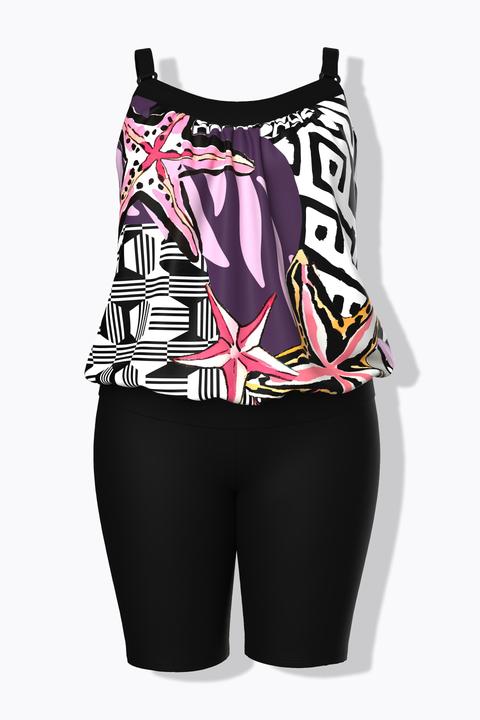 Actual product image Ulla Popken Mixed Print Tankini Set (Single pack)