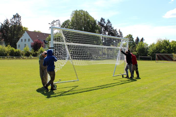 Actual product image Sport-Thieme Large field soccer goal with folding net hoop and ground frame