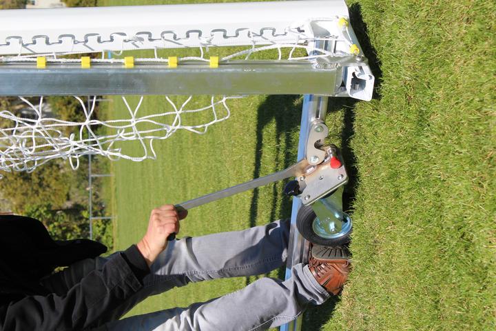 Actual product image Sport-Thieme Large field soccer goal with folding net hoop and ground frame