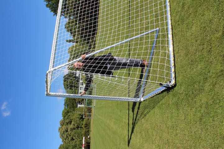 Actual product image Sport-Thieme Large field soccer goal with folding net hoop and ground frame