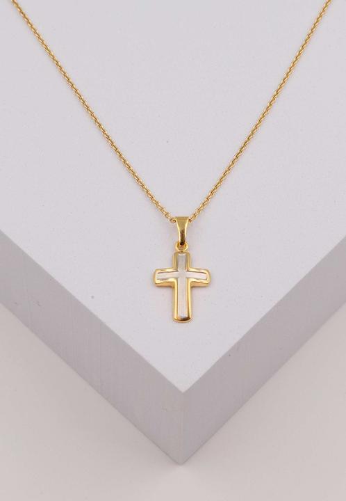Actual product image Muau Pendant cross yellow gold 750, 21x11mm (750/18K yellow gold)