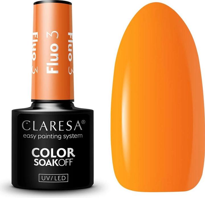 Immagine prodotto Claresa Smalto per unghie UV Fluo 5ml - Confezione da 3 (Arancia, Vernice UV gel)