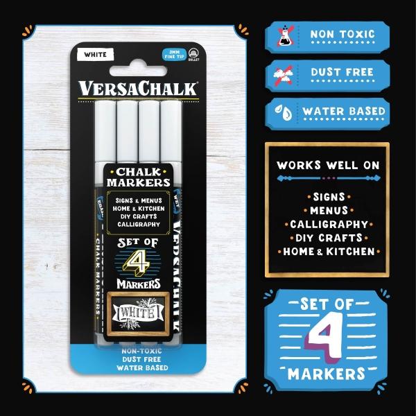 Image du produit VersaChalk - Marqueur blanc pour craie liquide, set de 4 pointes 3mm (4x)