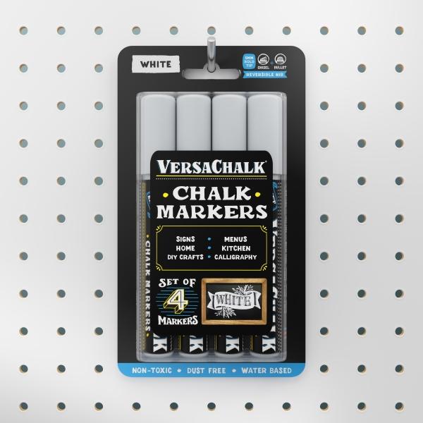 Immagine prodotto VersaChalk - Set di 4 pennarelli a gesso liquido bianco con punta da 5 mm (Bianco, 5 mm, 4 x)