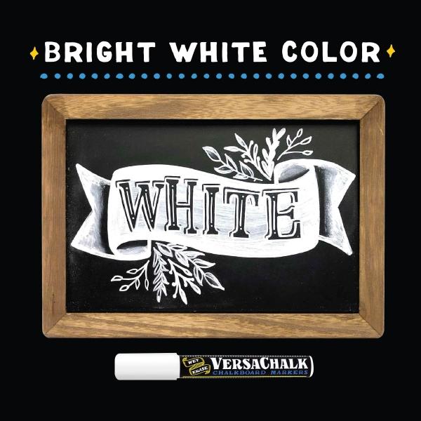 Immagine prodotto VersaChalk - Set di 4 pennarelli a gesso liquido bianco con punta da 5 mm (Bianco, 5 mm, 4 x)