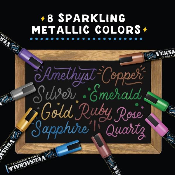 Actual product image VersaChalk - Metallic liquid chalk marker set of 8 with 5mm tip (8x)