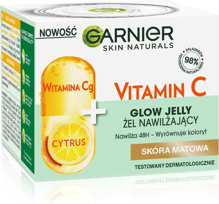 Produktbild Garnier Skin Naturals Vitamin C Glowjelly Moisturizing Gel For Matte Skin (50 ml, Tagescreme)