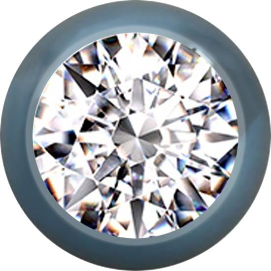 Produktbild Star Piercing Micro Kugel hellblau mit Kristall silber (ohne Messing, Titan G23)