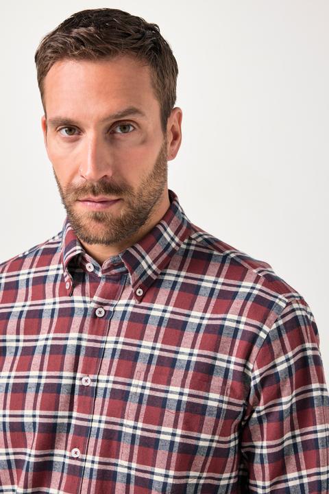 Produktbild JP1880 Karo-Flanellhemd, Langarm, Buttondown-Kragen, Modern Fit (5XL)