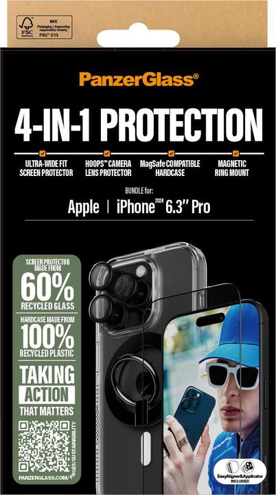 Produktbild PanzerGlass 4-in-1 Protection Bundle (1 Stk., Apple iPhone 16 Pro)