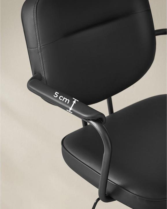 Actual product image Songmics Office chair with upholstered backrest and armrests, black