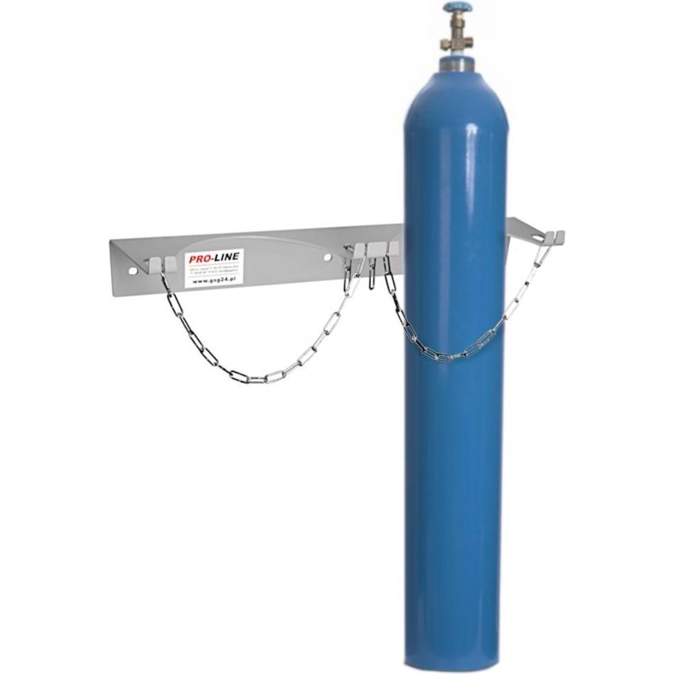 Thumbnail - Pro-Line Wandhalter für 2 Gasflaschen, max. Durchmesser 250 mm PRO-LINE-Zylinder, Smartphone Halterung, Grau