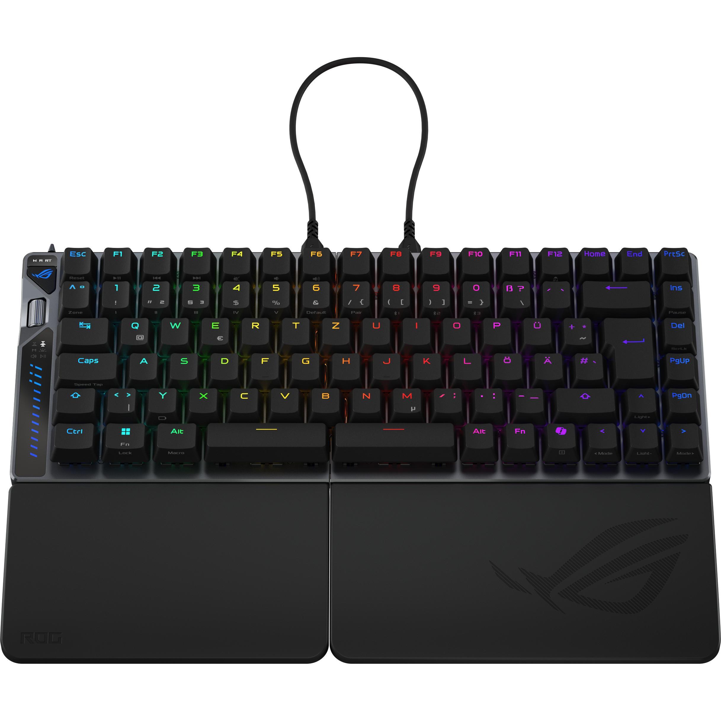 ASUS Tastatur ROG Falcata DE (DE, Kabelgebunden, Kabellos), Tastatur, Schwarz