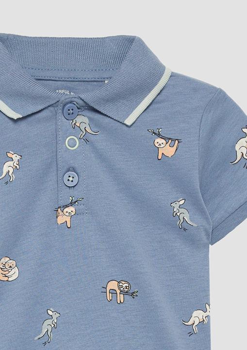 Produktbild S.Oliver Polo-Shirt Poloshirt aus Baumwolle mit All-over-Print (80)