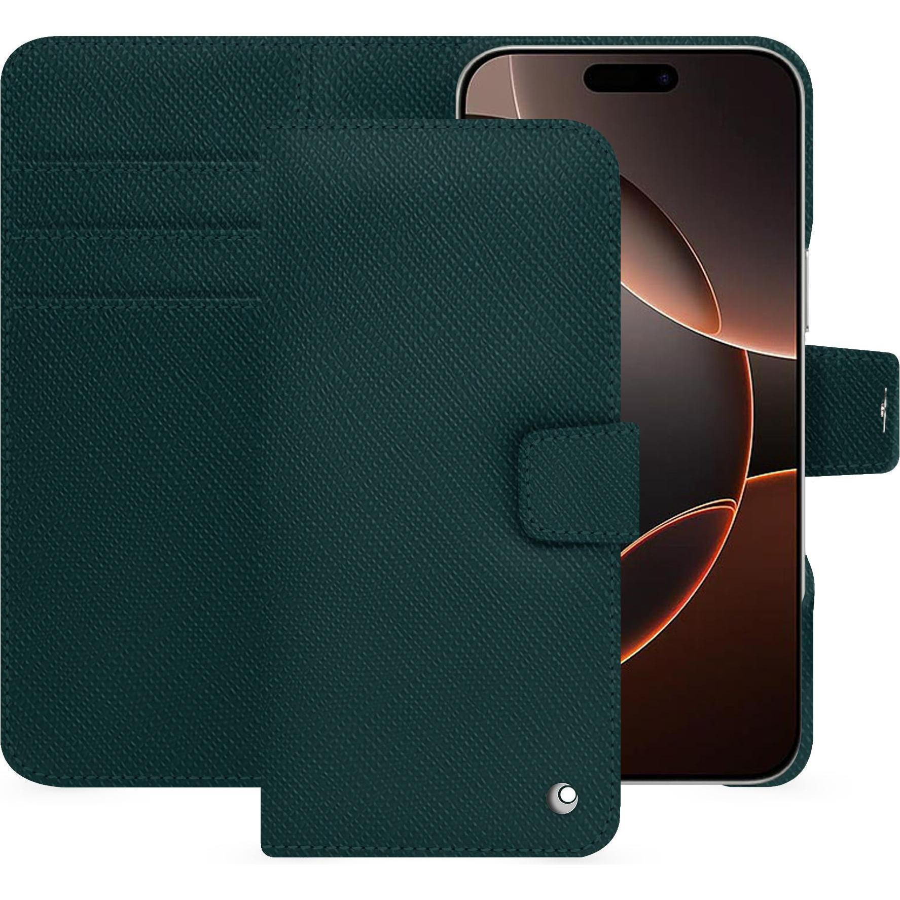 Noreve Lederschutzhülle Apple iPhone 16 Pro (Apple iPhone 16 Pro), Smartphone Hülle, Grün