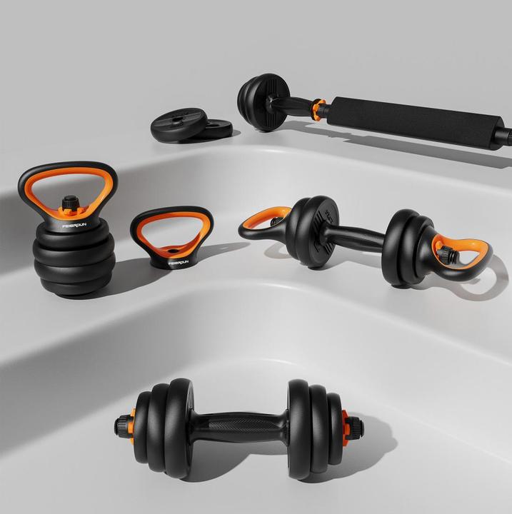 Actual product image FED Xiaomi 30 kg Dumbbell + Barbell + Kettlebell Kit V2