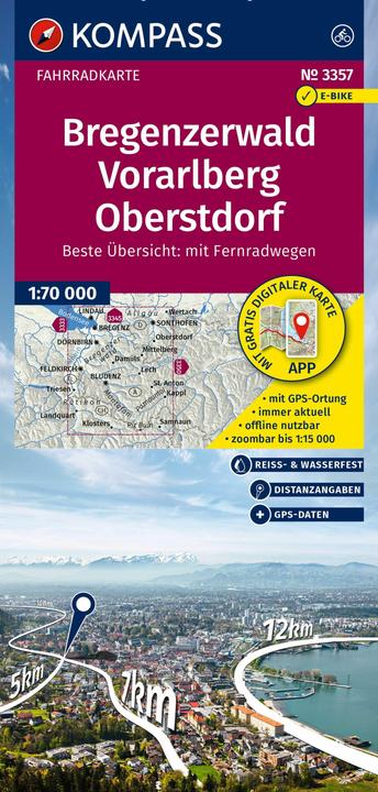 Produktbild Fahrradkarte 3357 Bregenzerwald, Vorarlberg, Oberstdorf 1:70.000