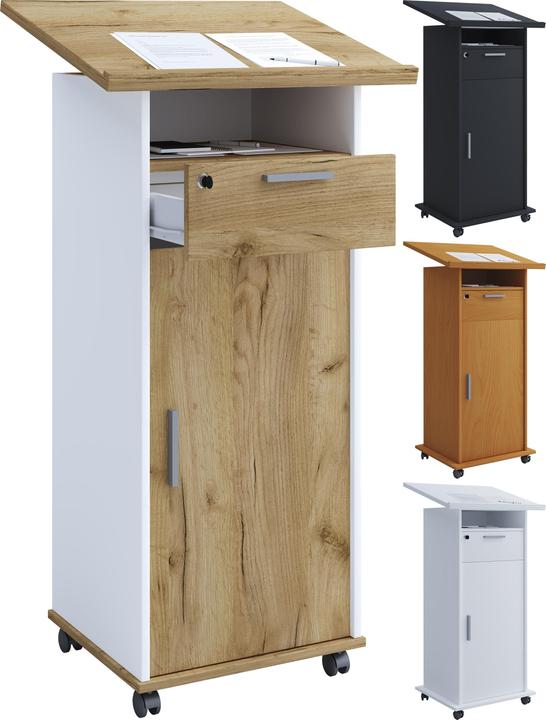 Actual product image VCM Wooden Standing Desk Lectern Castors Melta T (60 x 120 x 50 cm)