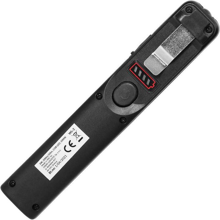 Immagine prodotto Orno Lampada LED da officina 3W 200lm + 3W 150lm, 1200mah, 3 modalità: 100%, 50%, LED frontale, magnete (200 lm)