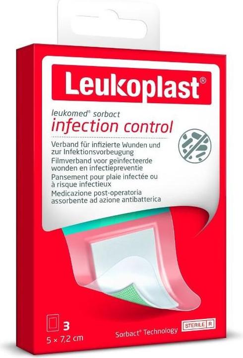 Produktbild BSN Leukoplast Leukomed Sorbact 7.2x5cm steril 3 Stk (3 x)