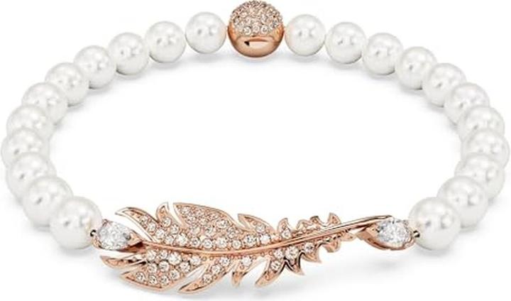 Actual product image Swarovski Nice Bracelet Feather White Rose Gold (16.50 cm, Swarovski Metal)