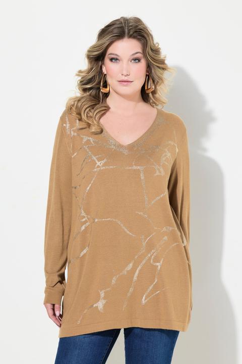 Produktbild Miamoda Pullover, A-Linie, Metallic-Marmormuster (46, 48)