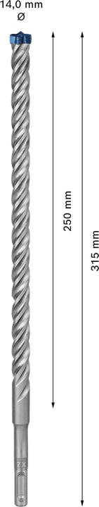 Immagine prodotto Bosch Professional Zubehör Trapano a percussione Expert SDS plus-7X, 14 x 250 x 315 mm (14 millimetri)
