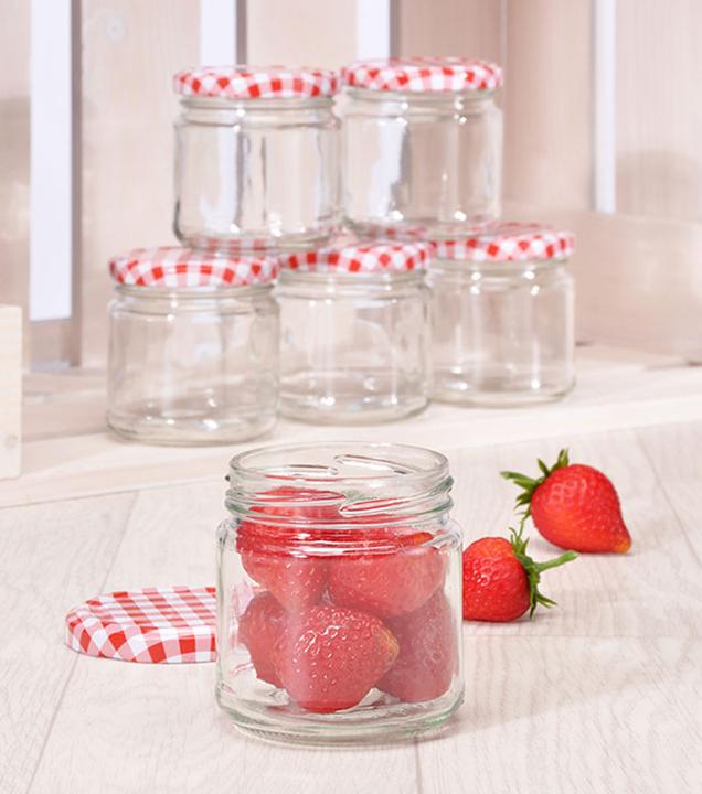 Produktbild BigBuy 10er-Set 45ml EINMACHGLÄSER Einmachglas Konfitürenglas GLAS SECHSECK (10 Stk., 0.05 l)