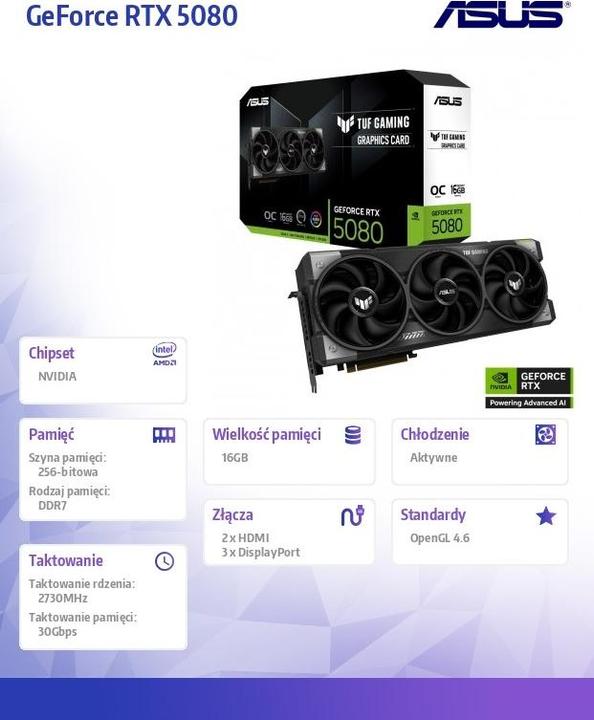 Produktbild ASUS TUF RTX 5080 GAMING OC (16 GB)