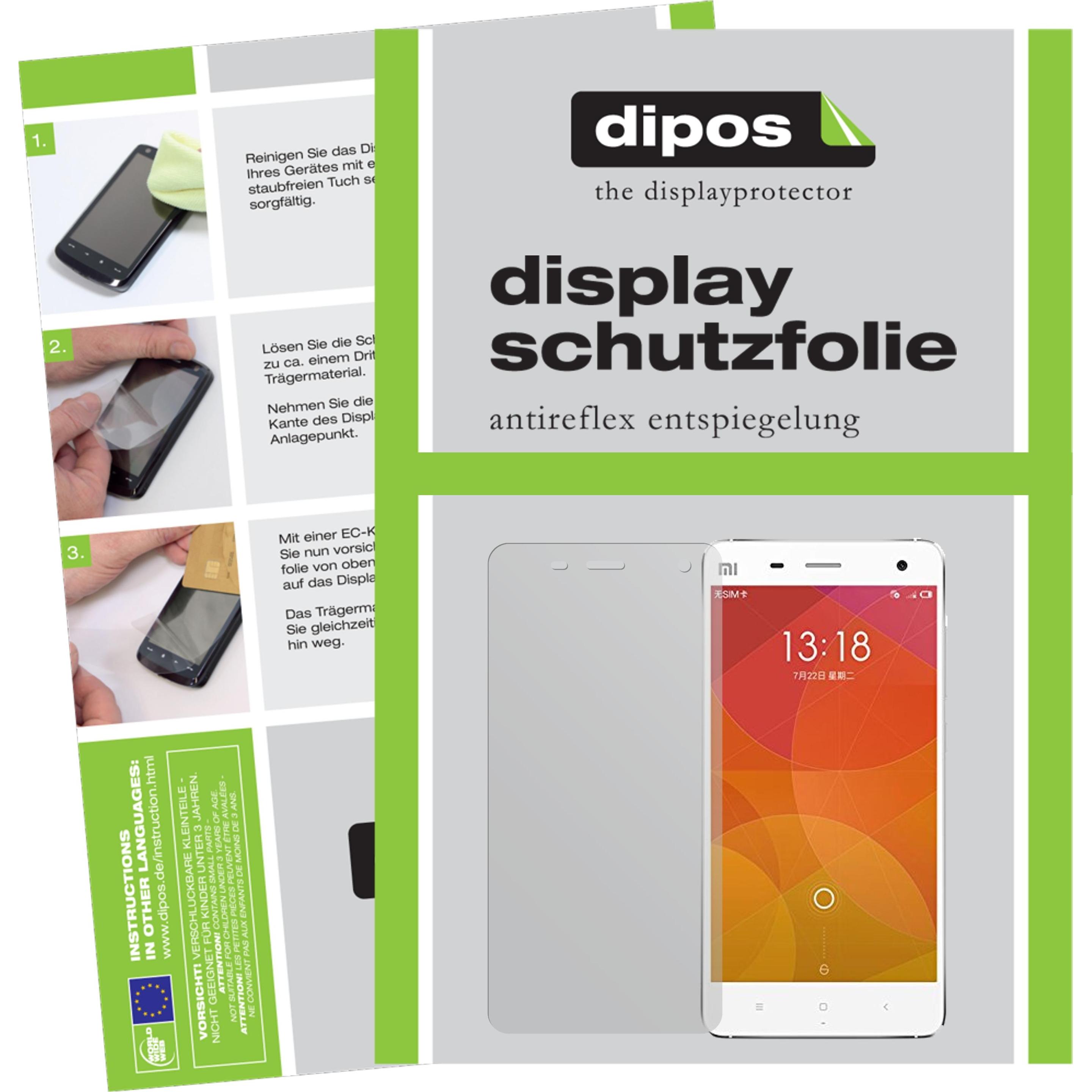 Dipos Displayschutzfolie Antireflex (2 Stück, Xiaomi Mi 4), Smartphone Schutzfolie, Transparent