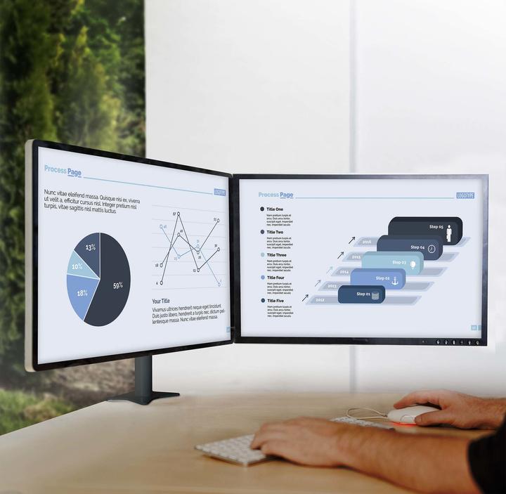 Immagine prodotto edbak Supporto da tavolo LCD per 2x 19"-27" (Tavolo, 27", 10 kg)