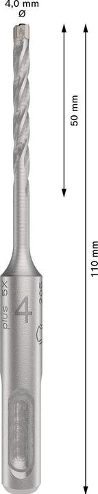 Productafbeelding Bosch Professional Zubehör BOSCH hardmetalen hamerboor SDS-Plus p5X Lengte 110 mm Boor ø 4 mm (4 millimeter)