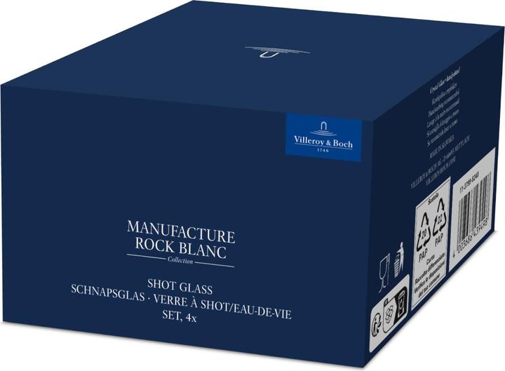 Produktbild Villeroy & Boch Schnapsglas, Set 4tlg Manufacture Rock blanc (0.80 dl, 4 x, Schnapsgläser + Shotgläser)