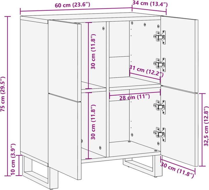Image du produit VidaXL Buffet (60 x 34 x 75 cm)