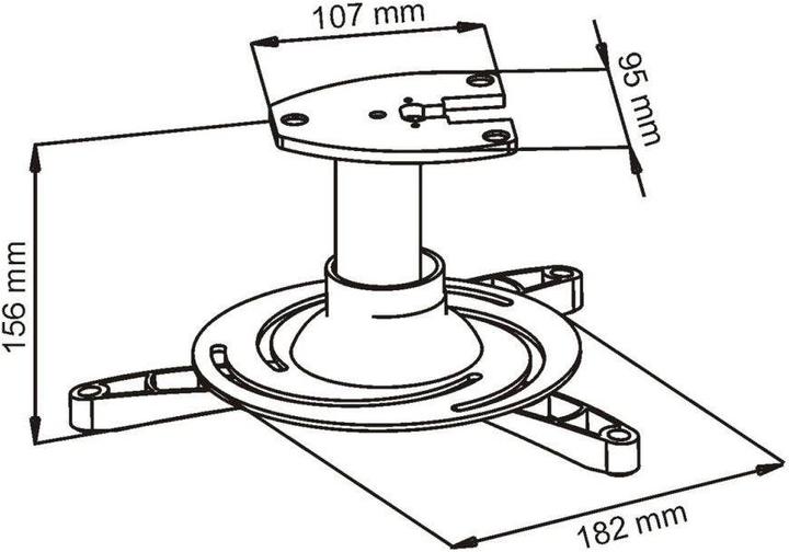 Actual product image Art Artistic Projector Mount P-101 Silver Projector Mount (Ceiling)