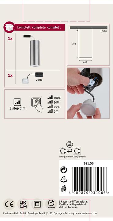 Produktbild Paulmann Barrel (470 lm)