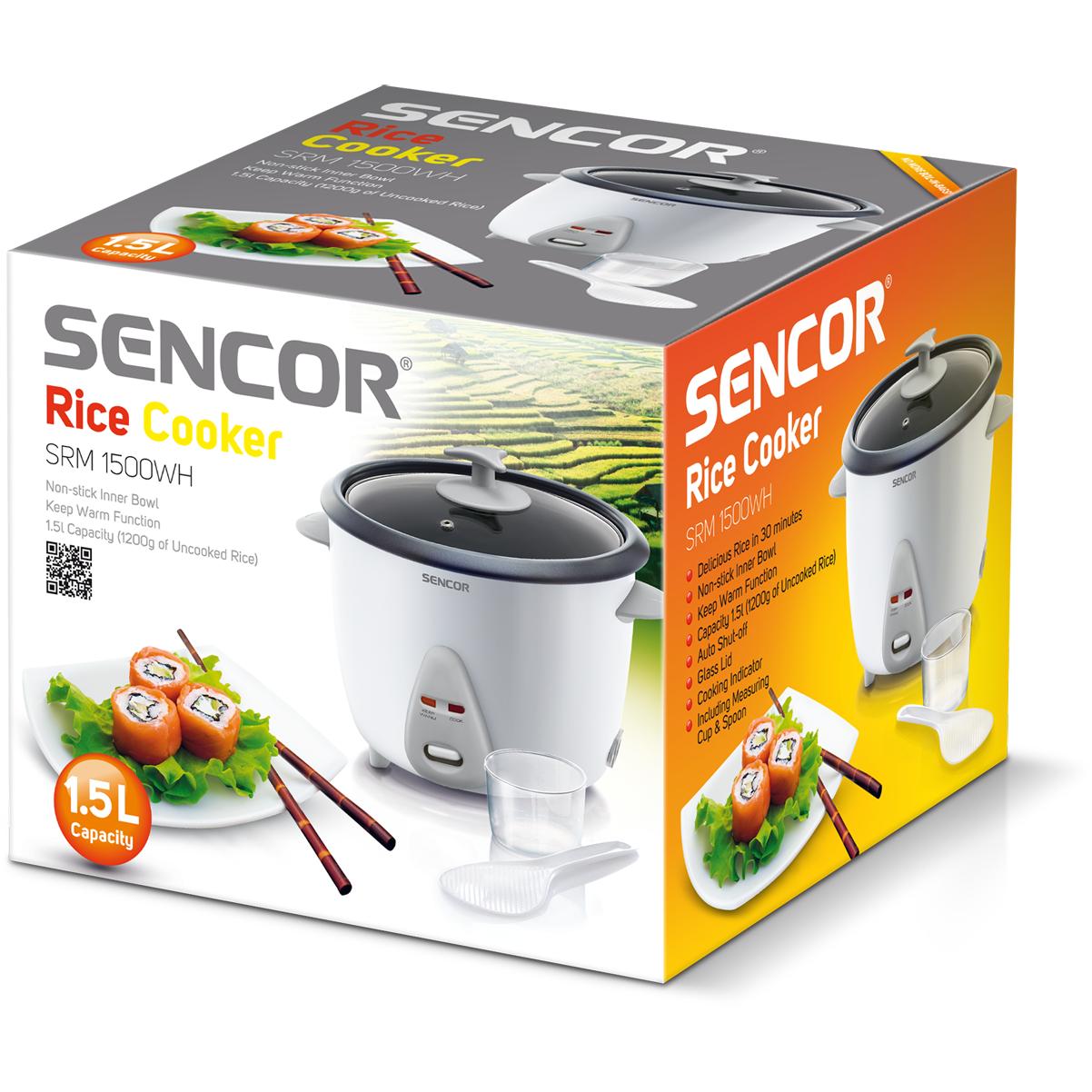 Thumbnail - Sencor Rice cooker SRM 1500WH, Dampfgarer + Reiskocher, Weiss
