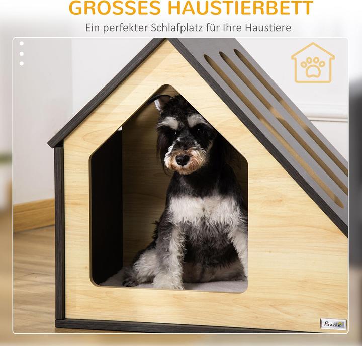 Produktbild PawHut Hundehütte mit Kissen (Hundehütte)