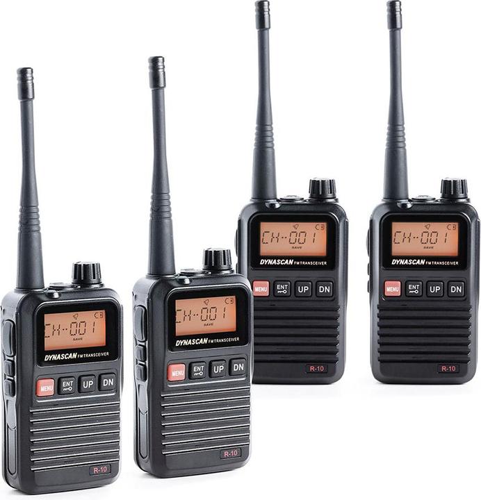 Dynascan Portable PMR radio PNI R-10, 0.5 W, 8 CH, DCS, CTCSS, FM radio, quadset with 4 pieces