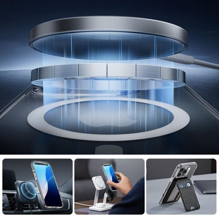 Produktbild ESR Etui Classic Pro Set Halolock MagSafe na iPhone 16 Pro - przezroczyste (Apple iPhone 16 Pro)