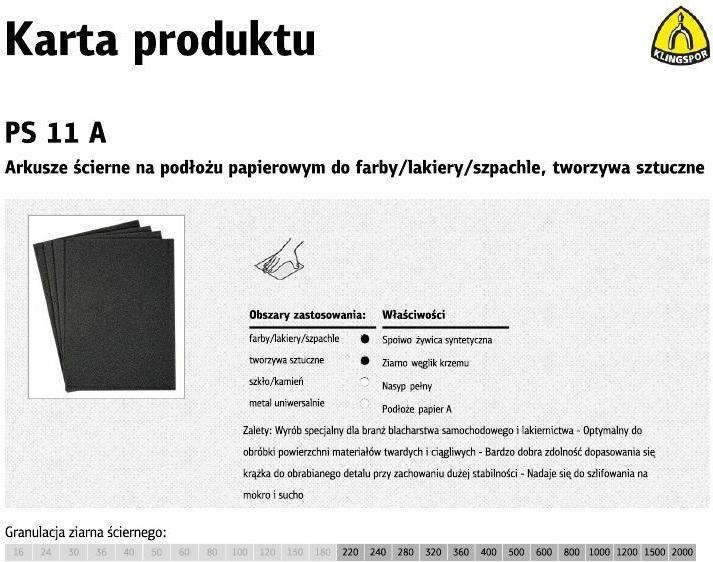 Produktbild Klingspor PS 11 A - Schleifbogen 230 x 280 mm (2000)