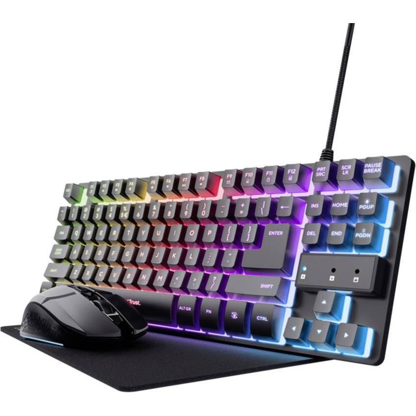 Trust GXT794 3-in-1 Bundle black (DE, Kabelgebunden), Tastatur, Schwarz