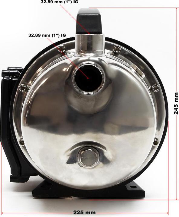 Actual product image Wiltec Hauswasserwerk JET110S tragbar Gartenpumpe Edelstahl 1100 W 4600 L/h (Garden pump)