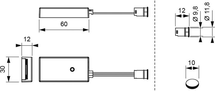 Image du produit L&S Mini interrupteur avec capteur IR 12 / 24 V