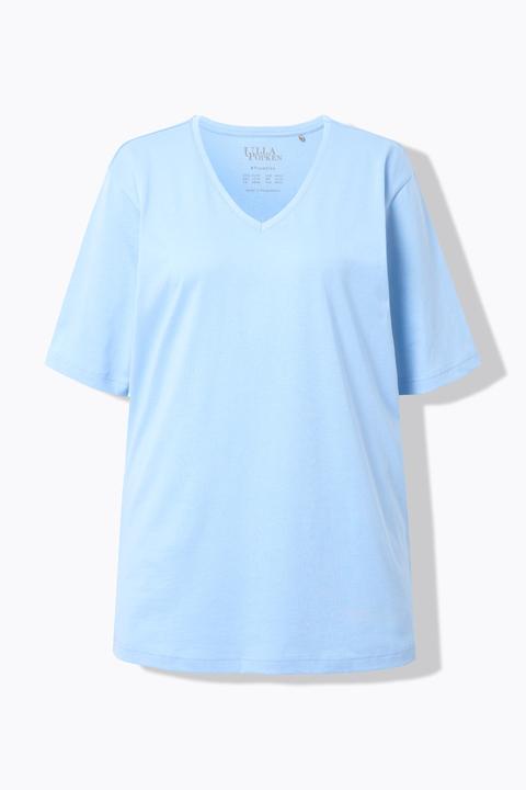 Actual product image Ulla Popken Basic V-Neck Relaxed Fit Short Sleeve Tee (46, 48)