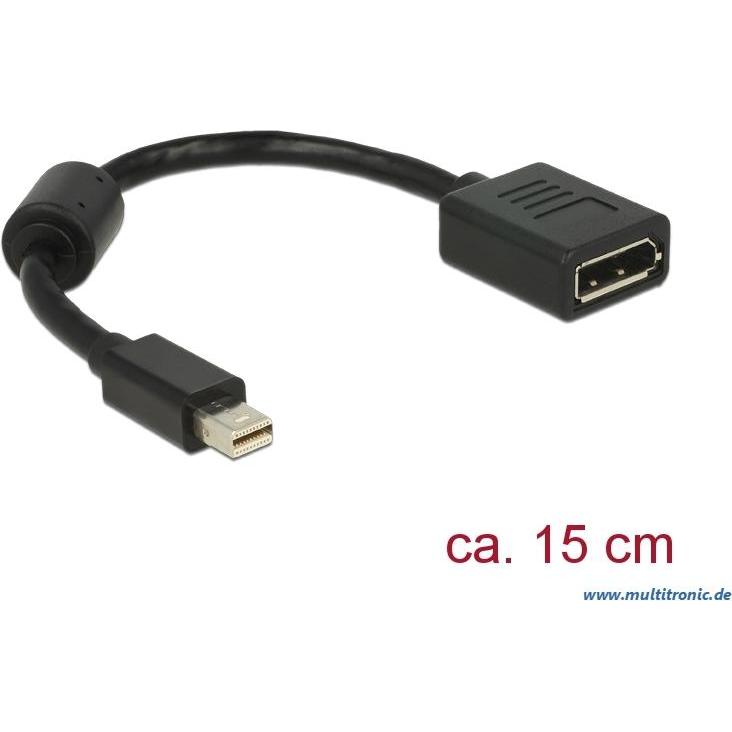 Delock Mini Dp A (Dp, 21 Cm), Adattatore Dati + Video, Nero