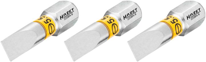 Produktbild HAZET Bit 2208N-8/3 ∙ Sechskant6,3 (1/4 Zoll) ∙ Schlitz Profil ∙ 0.8 x 5.5 mm ∙ Anzahl Werkzeuge: 3… (Schraubschlitz)