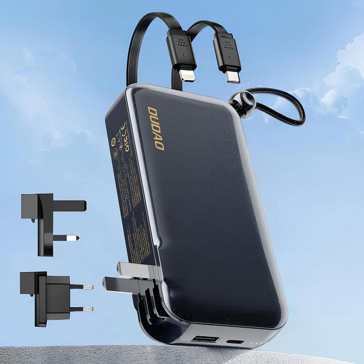 Actual product image Dudao K25 2in1 10000mAh 3-Plug Powerbank Charger - Grey (10000 mAh, 37 Wh)