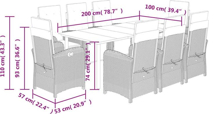 Produktbild vidaXL Garten Essgruppe