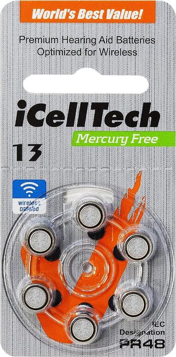 Actual product image ICellTech batteri - Zinc-air (6 pcs., PR48)